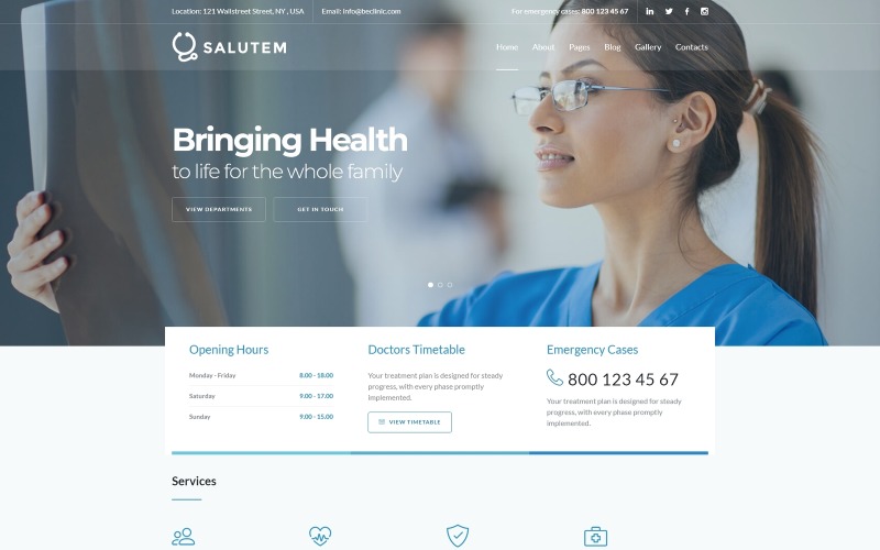 Salutem - Шаблон чистого Joomla для медицини та охорони здоров’я