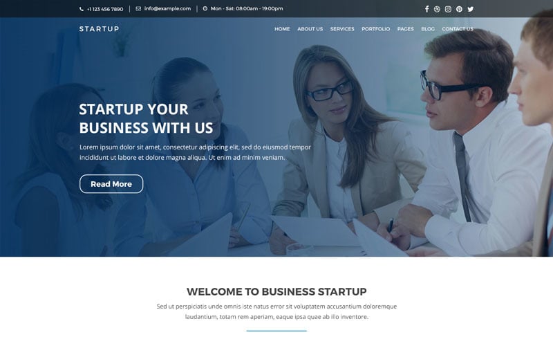 STARTUP - PSD шаблон для бизнеса, консалтинга и корпоративного бизнеса