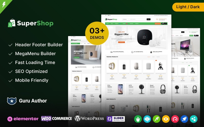 Super Shop — многофункциональная тема WooCommerce для магазинов электроники и мега-магазинов