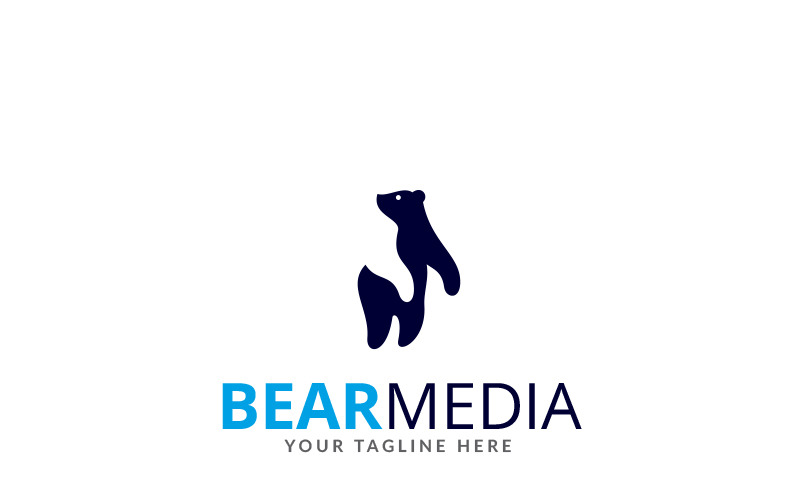 Ведмідь медіа шаблон логотипу