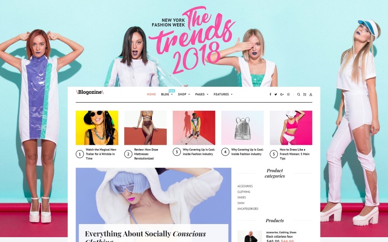 Blogozine - Tema Elementor de WordPress de moda