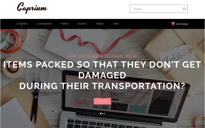 Caprium - Template OpenCart para loja de embalagens