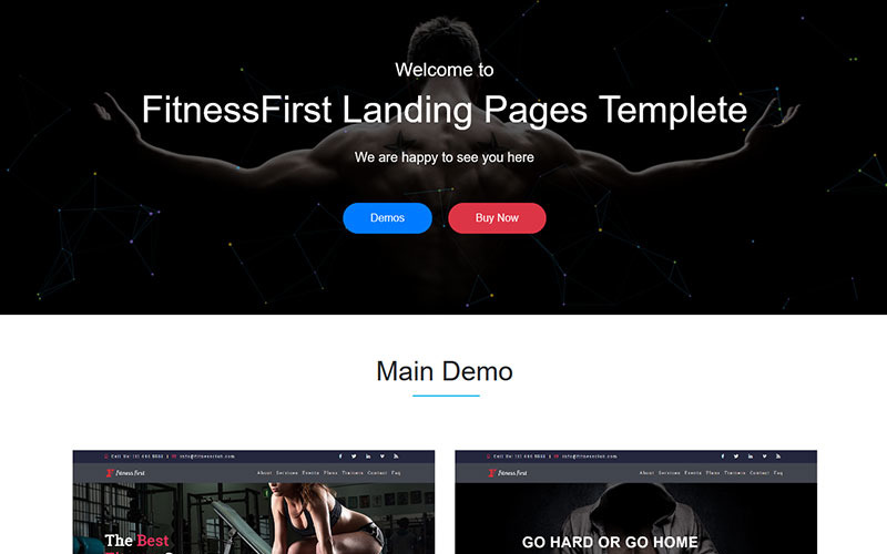 Fitness First - Plantilla de página de destino de HTML5 Landing Page Tempalte