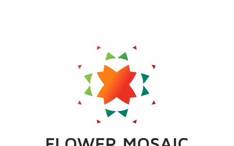 Flower Mosaic Logo Template