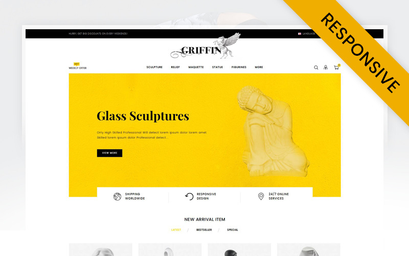 Griffin – Arts Store OpenCart reszponzív sablon