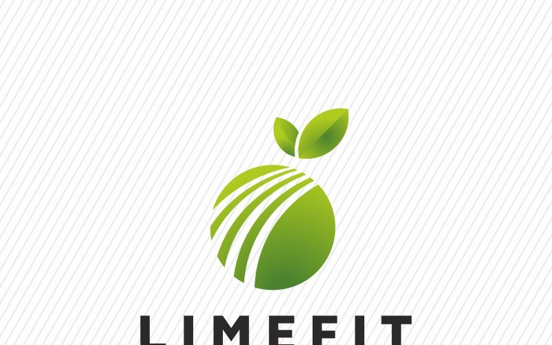 Download Шаблон логотипа "Limefit Logo Template" / Limefit Logo Template - Шаблон логотипа на тему графика food fresh fruit green lime orange zest fit fitness