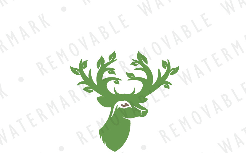 Modello di logo dei cervi della foresta