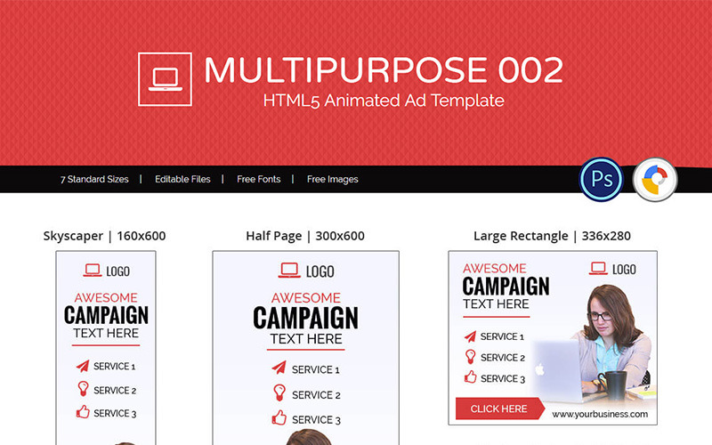 Download Animated Banner "Multipurpose Banner Animated Banner" / Multipurpose Banner Animated Banner - Animated Banner на тему графика doubleclick html5 ad banner templates online web multi-use business html animated website marketing gwd photoshop google