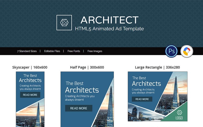 Professionelle Dienstleistungen | Architekt Ad Banner Animiertes Banner