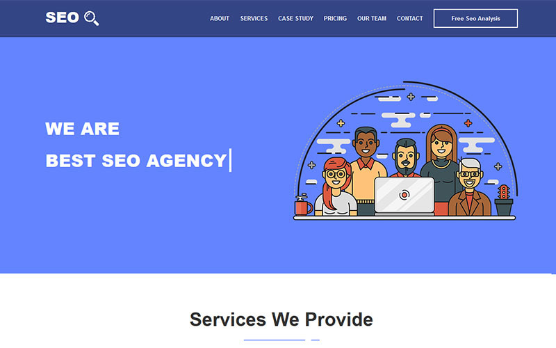 SEOBizz - Modèle de page de destination de modèle HTML5 pour agence de référencement et marketing numérique