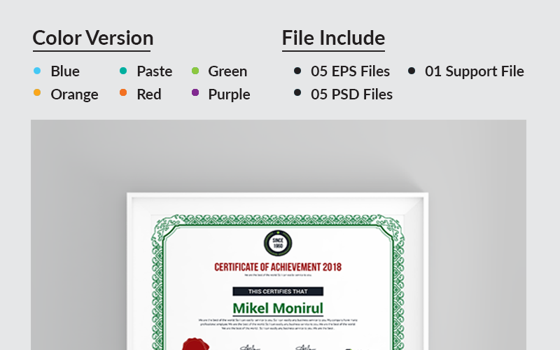 Download Шаблон сертификата "Siam Company Certificate Template" / Siam Company Certificate Template - Шаблон сертификата на тему графика achievement award background border certificate coupon diploma engraved engraving frame guilloche multipurpose pantone professional protected rosette secure security paper two