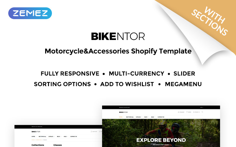 экстремальный мотоцикл интернет-магазин shopify тема