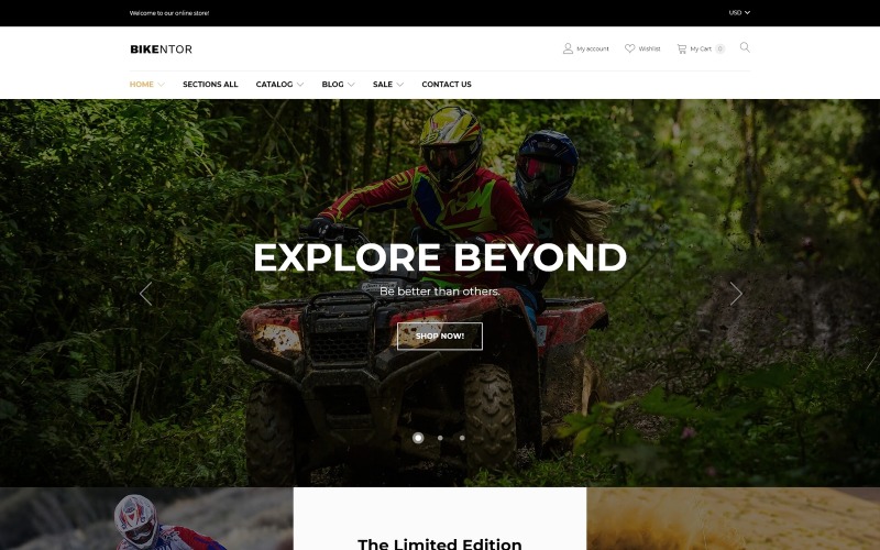 Bikentor - motyw Shopify Extreme Motorcycle Store Store