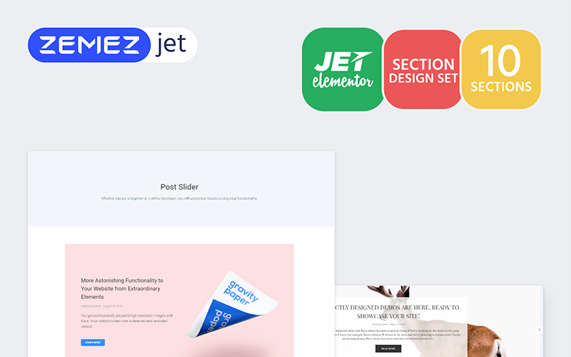 Blogster - Шаблон элемента сообщений Jet Sections