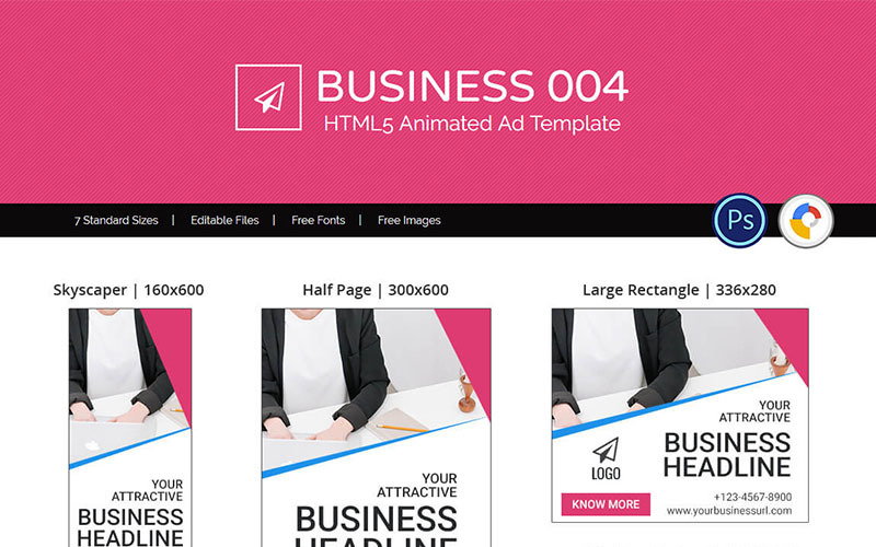 Download Animated Banner "Business 004 HTML5 Ad Animated Banner" / Business 004 HTML5 Ad Animated Banner - Animated Banner на тему графика business banner online web consultancy agency company marketing adwords gwd animated designs creative html html5