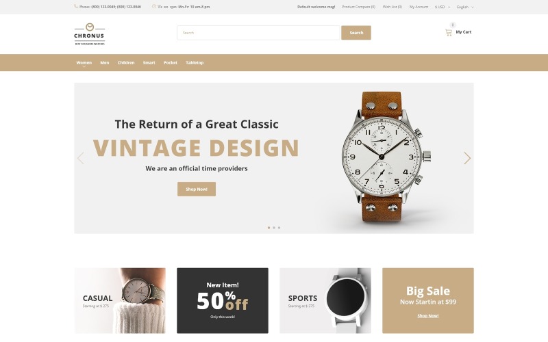 CHRONUS - Klockor handlar om OpenCart-mall