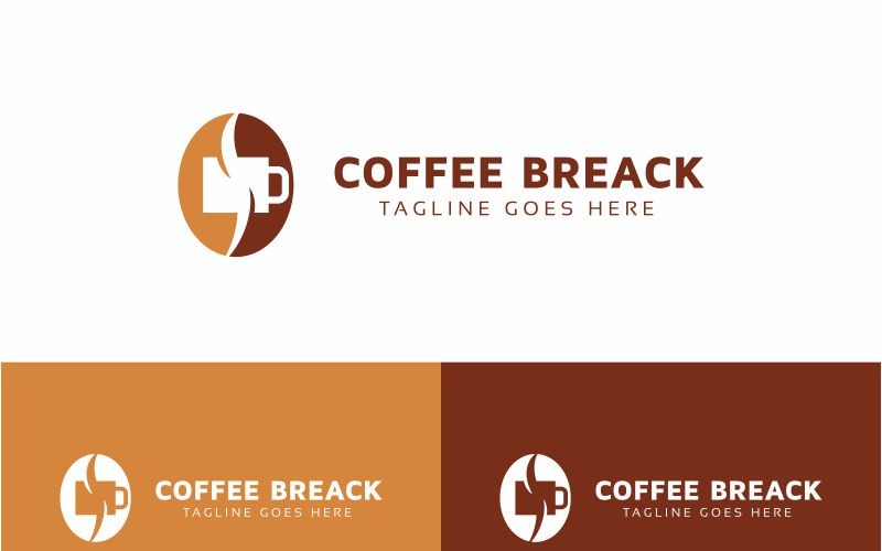 Download Шаблон логотипа "Coffee Breack Logo Template" / Coffee Breack Logo Template - Шаблон логотипа на тему графика bistro black coffee brand branding business cafe coffee logo company creative cup drink express expresso food identity design template menu