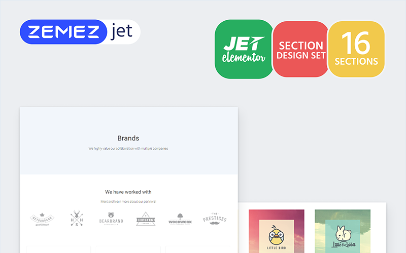 Labelex - шаблон элемента Brands Jet Sections Elementor