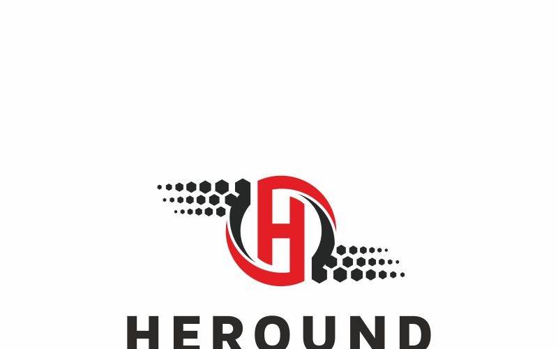 Modello di logo della lettera H di Heround