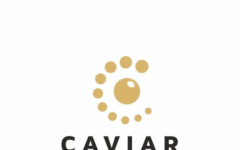 Modello di logo di lettera C di caviale