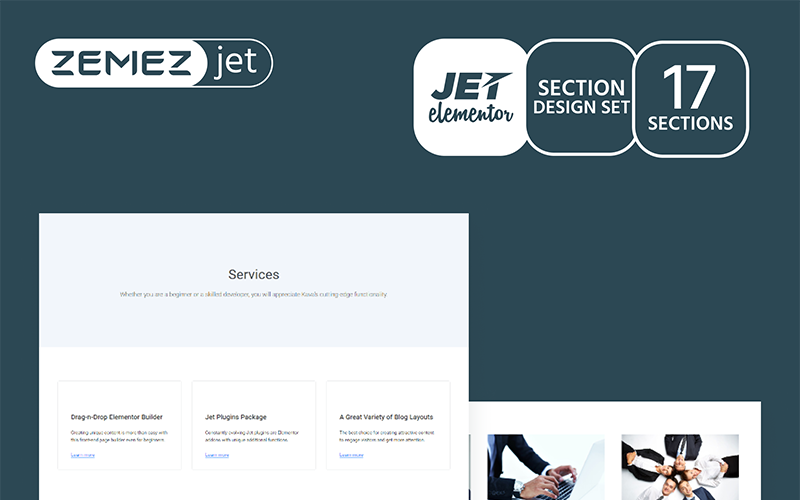 Serwin - Modello Elementor delle sezioni di Services Jet