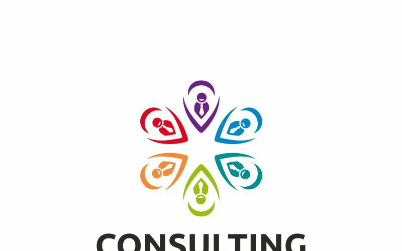 Download Шаблон логотипа "Consulting Logo Template" / Consulting Logo Template - Шаблон логотипа на тему графика agency brand branding business circle colorful colors communication community company datas globe identity interactivity network networking peace people print share