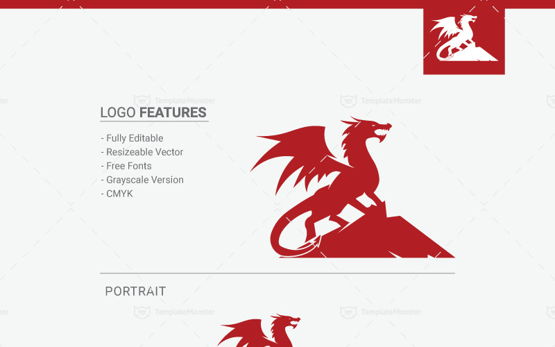 Download Шаблон логотипа "Dragon Logo Template" / Dragon Logo Template - Шаблон логотипа на тему графика 