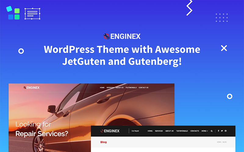Enginex - bilreparation Gutenberg WordPress-tema