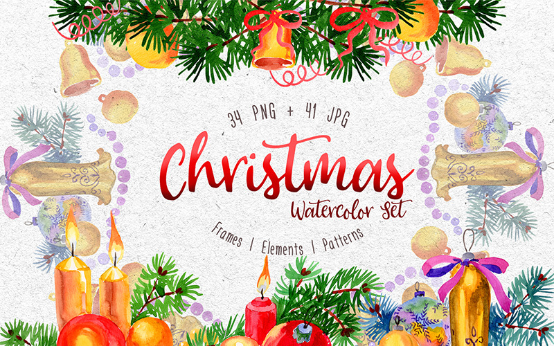 Insieme dell'acquerello di Natale PNG - illustrazione