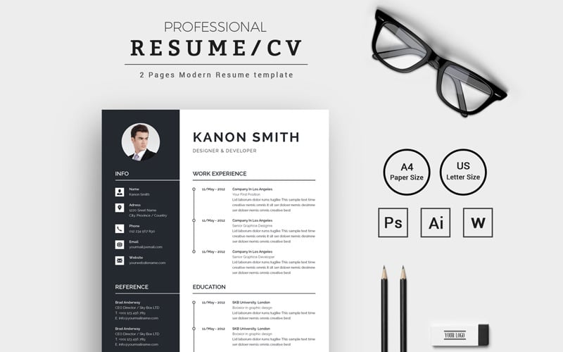 Kanon Smith Designer & Developer Modern Resume Template