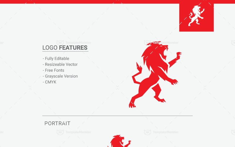 Download Шаблон логотипа "Lion Logo Template" / Lion Logo Template - Шаблон логотипа на тему графика 