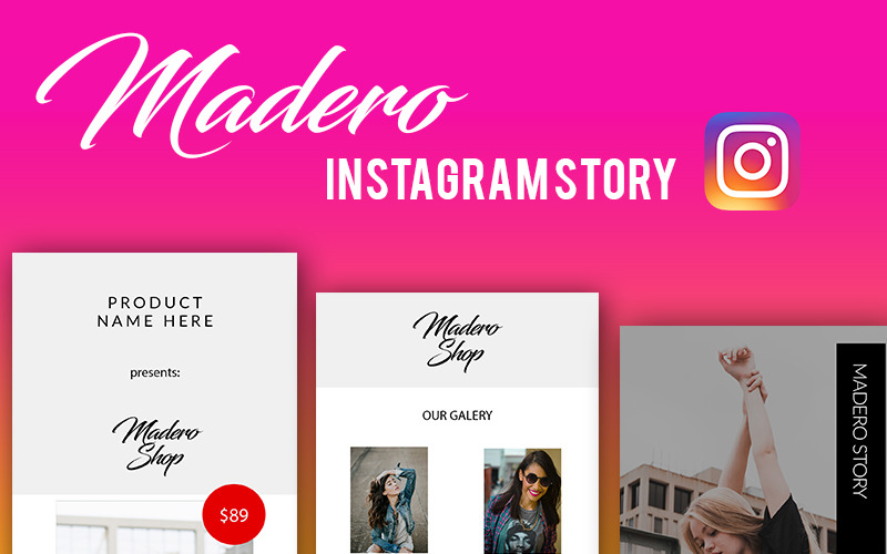 Download Шаблон для соцсетей "Madero Instagram Story Social Media Template" / Madero Instagram Story Social Media Template - Адаптивный Шаблон для соцсетей на тему графика photoshop instastory story insta instagram social media modern vintage black white elegant minimal layer startup model templates photos galery shop