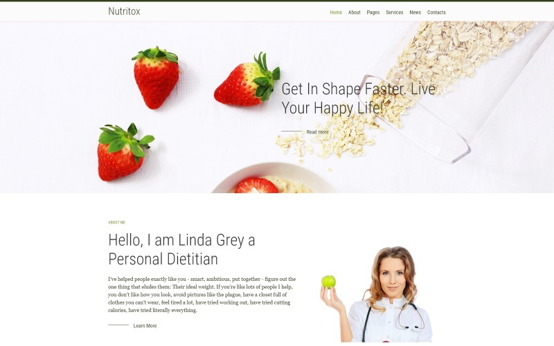 Nutritox - Enkel dietist och hälsobloggare Joomla-mall