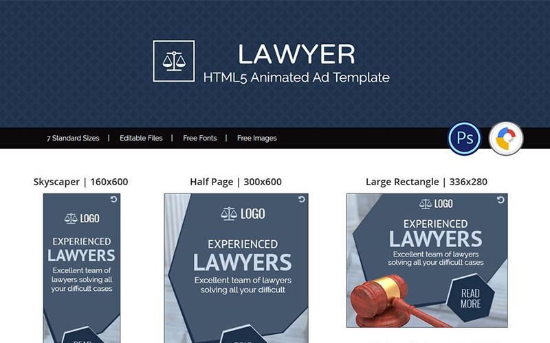 Download Animated Banner "Professional Services | Lawyer Animated Banner" / Professional Services | Lawyer Animated Banner - Animated Banner на тему графика lawyer banner html ads online firm company website design graphic creative court judiciary judicial photoshop