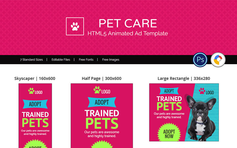 Download Animated Banner "Professional Services | Pet Care Banner Animated Banner" / Professional Services | Pet Care Banner Animated Banner - Animated Banner на тему графика pet dog ecommerce shopping online banner discount html5 html multipurpose business animals shelter
