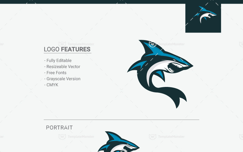 Download Шаблон логотипа "shark Logo Template" / shark Logo Template - Шаблон логотипа на тему графика 