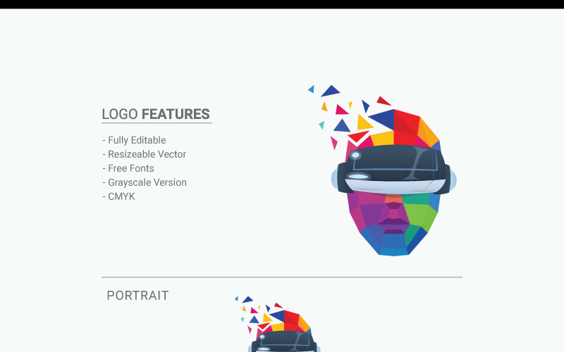 Download Шаблон логотипа "Virtual Reality Logo Template" / Virtual Reality Logo Template - Шаблон логотипа на тему графика brain connection creative creativity development digital electronic face head headset human immersive innovation innovative man mind network pixel reality smart