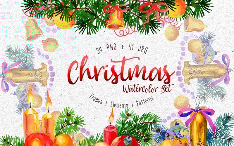 Weihnachtsaquarell PNG Set - Illustration