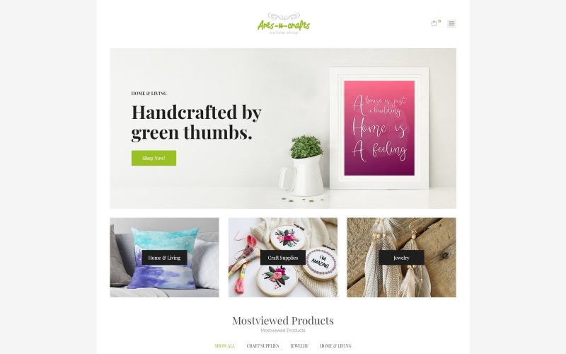 handmade art elementor woocommerce theme