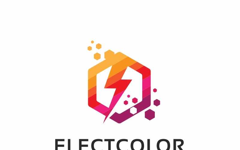 Download Шаблон логотипа "Electro Color Logo Template" / Electro Color Logo Template - Шаблон логотипа на тему графика agency app business company logo contact corporate creative electric electric current shop electricity electro electronic tools energy flat hexagon colorful