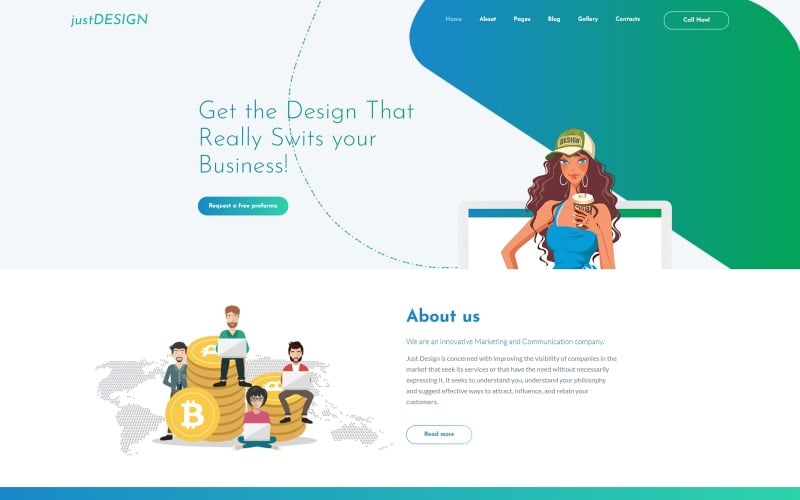 justDESIGN - Modello Joomla di Web Design Studio