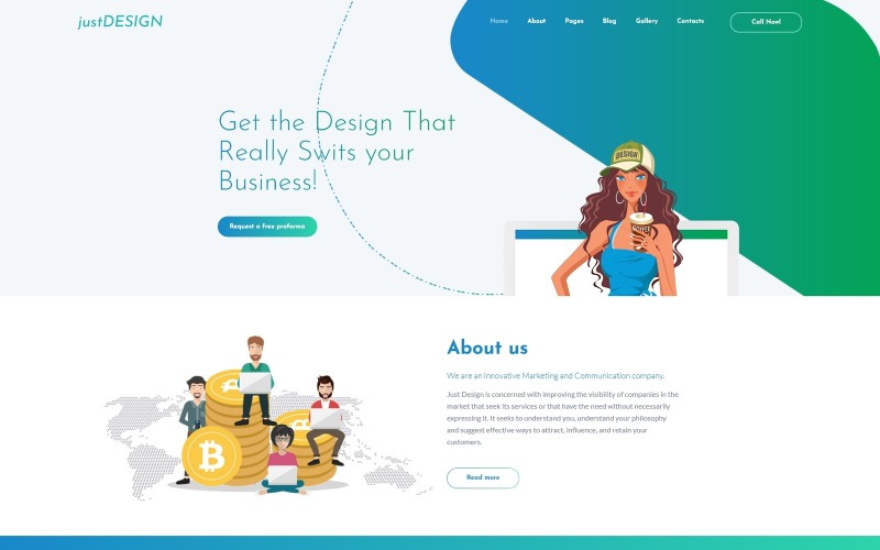 justDESIGN - Шаблон Joomla для Студии веб-дизайна