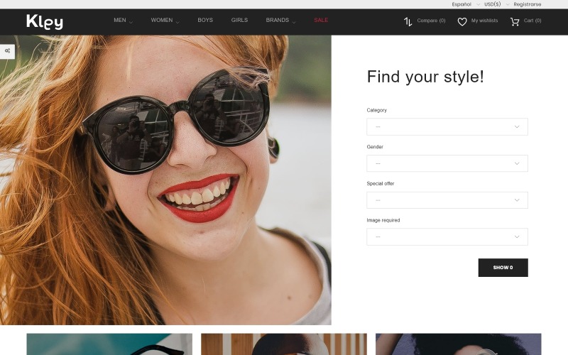 Kley - Sonnenbrille Store PrestaShop Theme