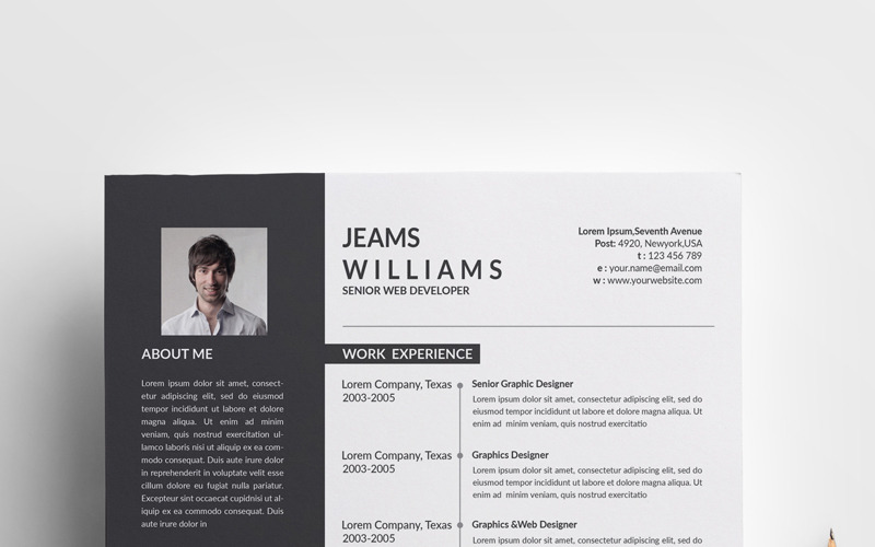 Modello di curriculum Jeams Cleans