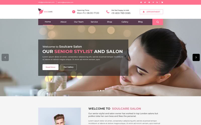 Download PSD шаблон "Soulcare Spa Web PSD Template" / Soulcare Spa Web PSD Template - Адаптивный PSD шаблон на тему красота spa personal care onepage sauna landing page beauty saloon trending minimal clean flat portfolio agency simple 1170grid bootstrap