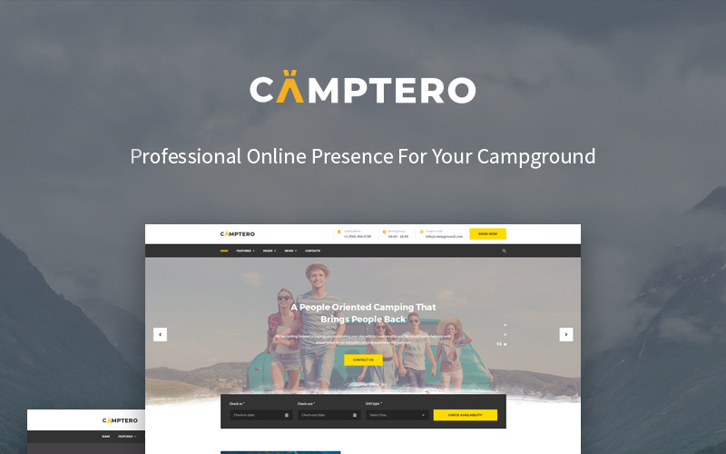 Tema WordPress de acampamento - Camptero