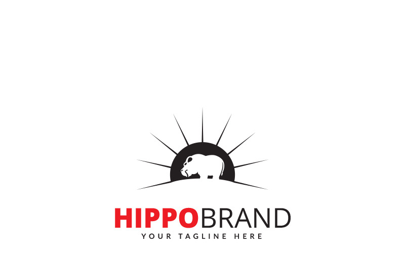 Download Шаблон логотипа "Hippo Design Logo Template" / Hippo Design Logo Template - Шаблон логотипа на тему графика animal animals black and white blue creative design education farm food fun green hippo grey hippopotamus kids nature pink veterinarian