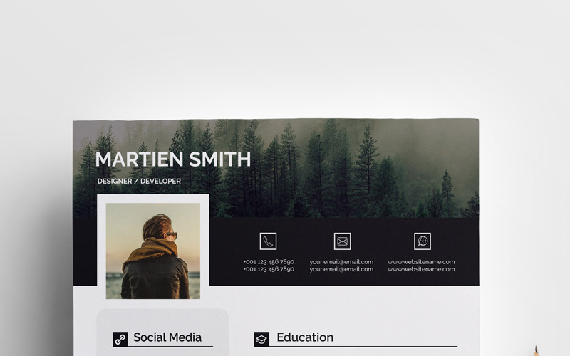 Download Резюме "Martien Smith CV Resume Template" / Martien Smith CV Resume Template - Резюме на тему графика a4 cv template elegant elegantresume female femaleresume feminine indesign infographic modern modernresume professional resume resumeclean resumecv resumedesign resumefeminine resumeindesign 