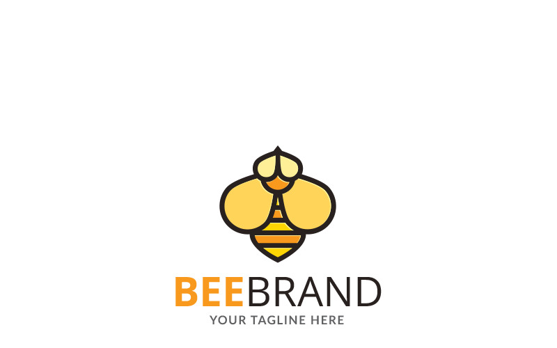 Modèle de logo de marque d'abeille