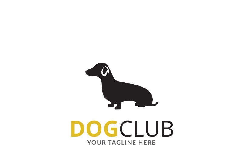 Modèle de logo de modèle de club de chien